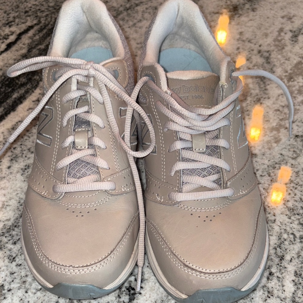 New Balance Women's Orthopedic Light Taupe Leather Sneakers